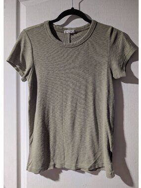 rag & bone | Ribbed Short Sleeve Crewneck Tee In Olive Green